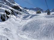 View of the powder slopes at the Ochsenalm