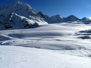 View of the high-altitude cross-country trail at the Pitztal Glacier