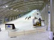 View of the slopes in the indoor ski hall