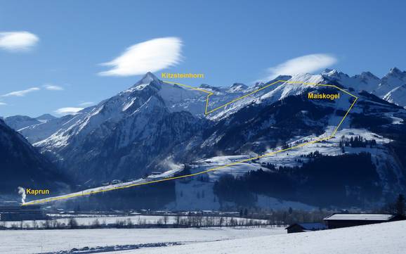 Kapruner Tal: size of the ski resorts – Size Kitzsteinhorn/Maiskogel – Kaprun