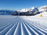 Very well-groomed slopes in the Crans-Montana ski area