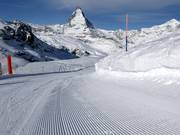 Freshly groomed slope in Zermatt