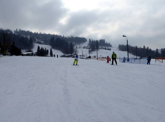 Easy slope in the Krasnal ski area in Szczyrk
