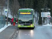 Ski bus at the Nebelhornbahn lift in Oberstdorf