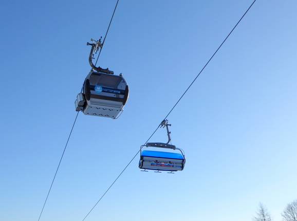 Skyway Express Nartorama (N2) - Combined installation (6 pers. chair and 8 pers. gondola) with seat heating