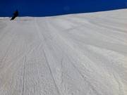 Slope grooming on the Haute Plane piste