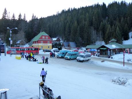 Sudetes (Sudety): access to ski resorts and parking at ski resorts – Access, Parking Pec pod Sněžkou