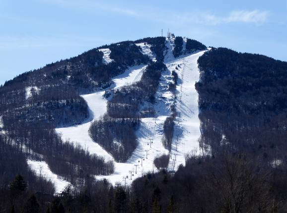 View of the slopes at the Mont Orford ski area