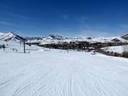 Easy and wide slope on Dollar Mountain in Sun Valley