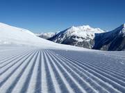 Freshly groomed slope