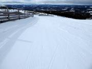 Groomed slope in the Vemdalsskalet ski area