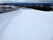 Groomed slopes in the ski resort of Vemdalsskalet