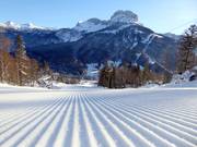 Freshly groomed slope in the Loser ski area