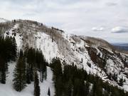 View of the extremely difficult slopes