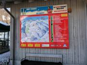 Information board at the base station including statuses of lifts and slopes