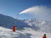 Snow cannons on the slope in Val Thorens
