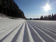 Perfectly groomed slope in the ski resort of Mönichkirchen/Mariensee