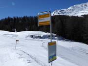 Bus stop in the middle of the ski area