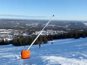 Snowmaking with snow guns in Lindvallen