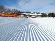 Very well-groomed slopes in the Buron ski area