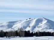 View of the Dollar Mountain ski area in Sun Valley
