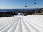 Perfectly groomed slope in the Norefjell ski resort