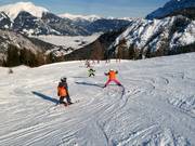Children's ski course on the slope