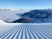 Perfectly groomed slope in the Galsterberg ski area