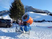 High-performance snow cannon on the Postalm