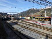 Train station operated by the MOB (Montreux-Berner Oberland-Bahn) in Zweisimmen