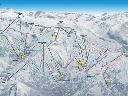 Trail map Les Sybelles – Le Corbier/La Toussuire/Les Bottières/St Colomban des Villards/St Sorlin/St Jean d’Arves
