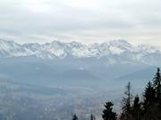 View from the mountain station to the High Tatras