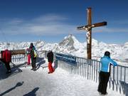 Viewing platform at 3883 m with a view of the 38 peaks higher than 4000 m and 14 glaciers (view of the Matterhorn)