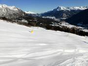 Freshly groomed FIS slope Fugna