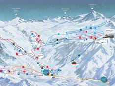 Trail map Val Senales Glacier (Schnalstaler Gletscher)