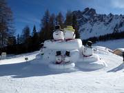 Giant snowman family at the Rotwand