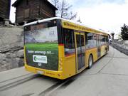 Electric PostAuto bus in Saas-Fee