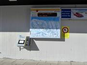 Information board at the base station with current information