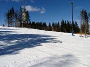 Children love the obstacles on the slope