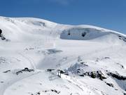 View of the glacier slopes at Plateau Rosa