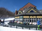 The sun terrace at Sliders Restaurant