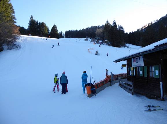 View of the ski slope in Ehenbichl near Reutte