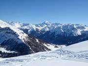 Stunning view of the Ortler from the Minschuns ski area