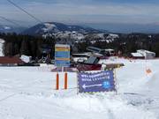 Slope signage in the Carezza ski area