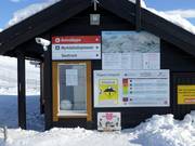 Information at the valley station of the Kari Traa drag lift