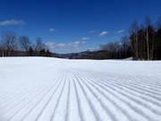 Perfectly groomed slope in the Sunday River ski resort