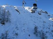 Steep off-piste terrain at the Zwieselalm