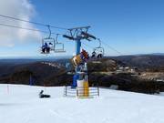 High-performance snow cannon at Mt. Hotham