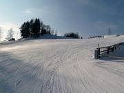 Groomed slope at the Bleamlalm