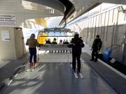 The staff is always present at the six-seater chairlift.